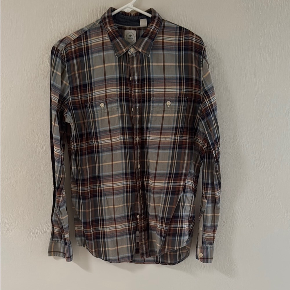 Men's Plaid Shirt - Blue and Red
